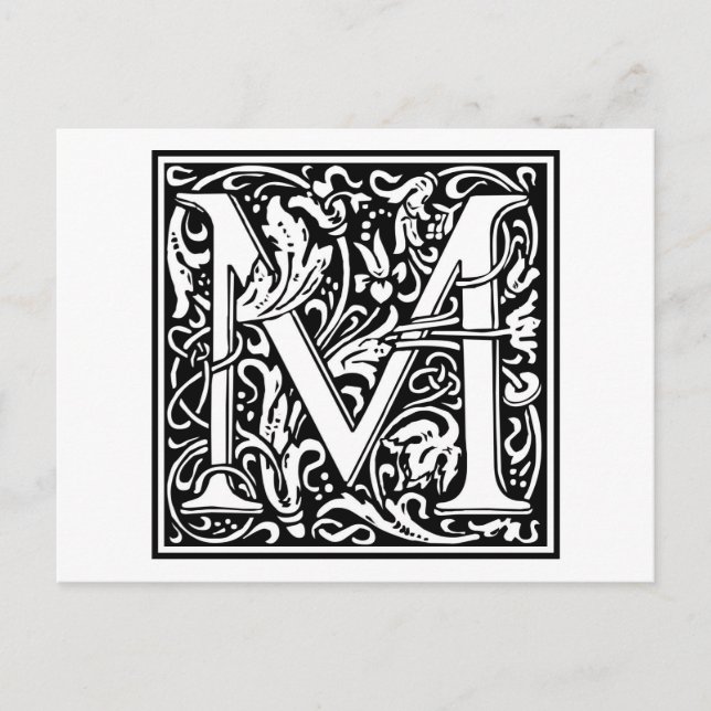 William Morris Alphabet “M” Postcard (Front)
