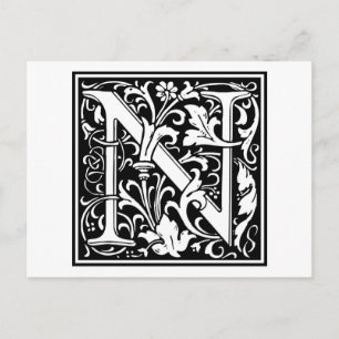 William Morris Alphabet “N” Postcard