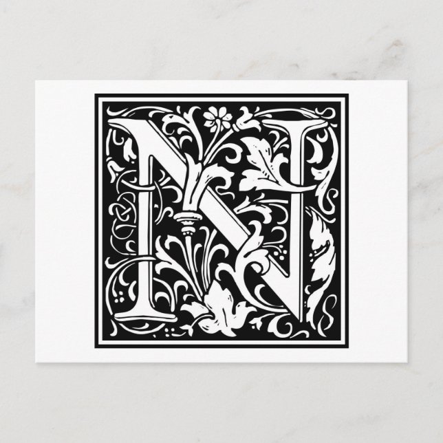 William Morris Alphabet “N” Postcard (Front)
