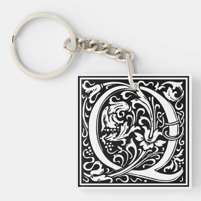 William Morris Alphabet “Q” Keychain (Front)