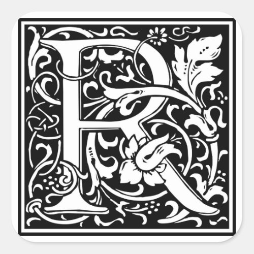 William Morris Alphabet R Square Sticker