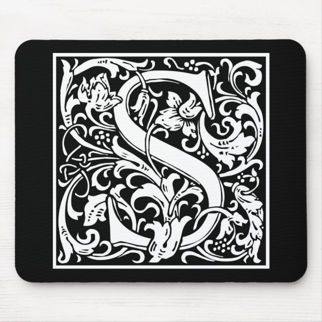 William Morris Alphabet “S” Mouse Pad (Front)
