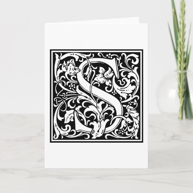 William Morris Alphabet “S” Note Card (Front)