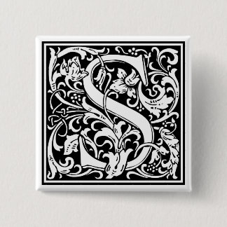 William Morris Alphabet “S” Pinback Button