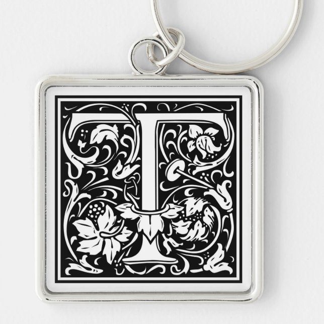 William Morris Alphabet “T” Keychain (Front)