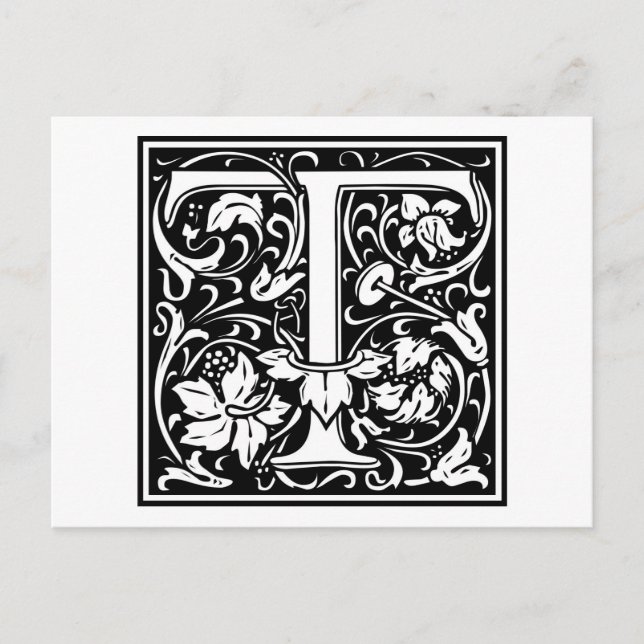 William Morris Alphabet “T” Postcard (Front)