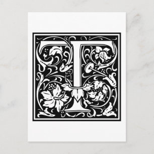 William Morris Alphabet “T” Postcard