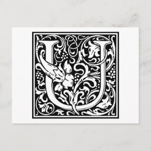William Morris Alphabet “U” Postcard