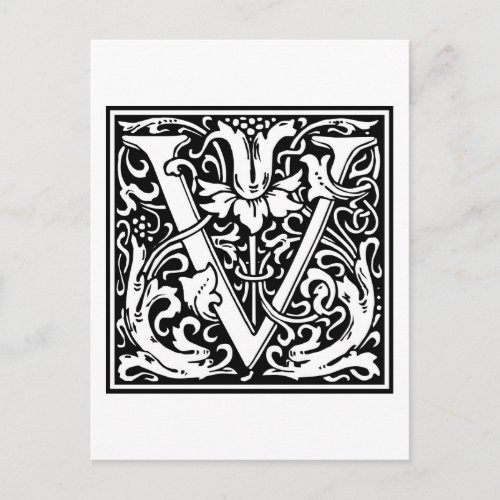 William Morris Alphabet V Postcard