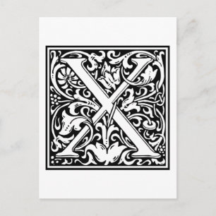 William Morris Alphabet “X” Postcard