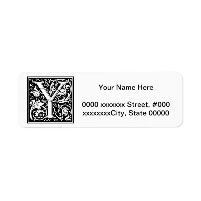 William Morris Alphabet “Y” Label (Front)