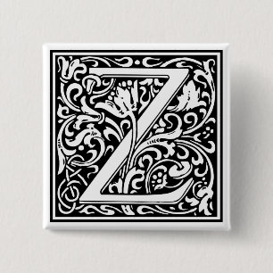William Morris Alphabet “Z” Button
