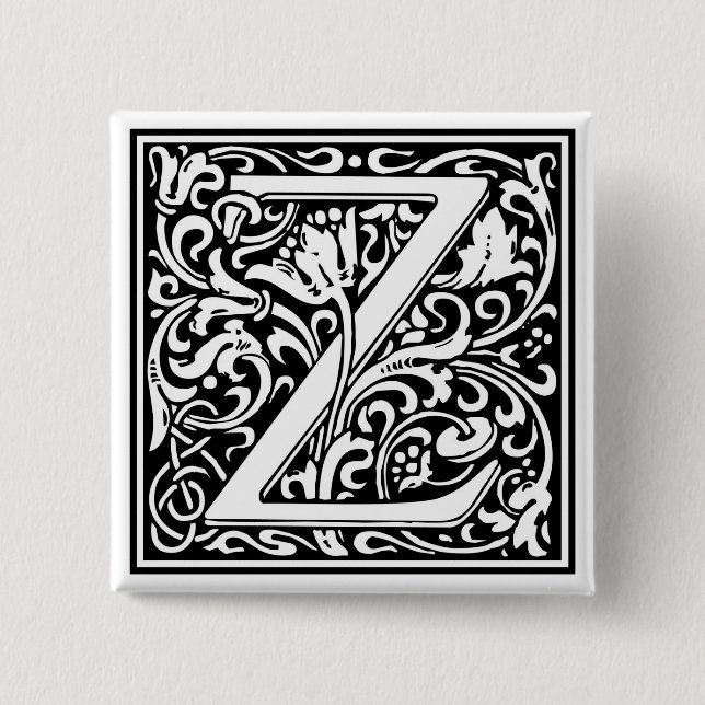 William Morris Alphabet “Z” Button (Front)