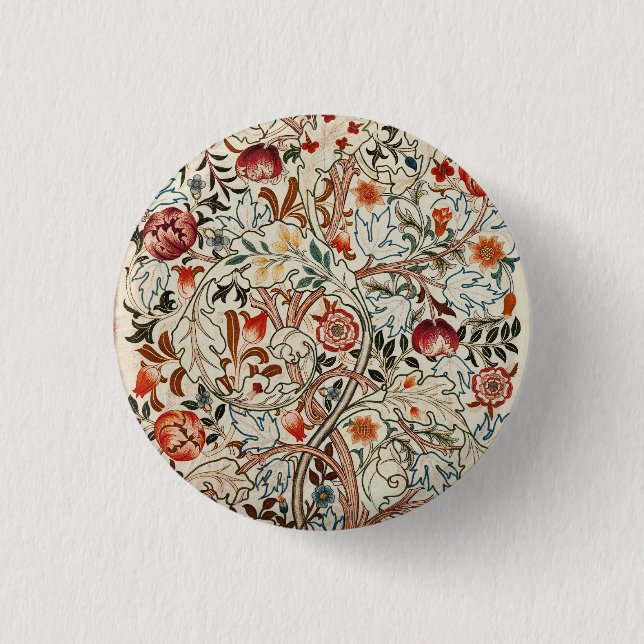 William Morris Ancanthus Portiere Design Button (Front)