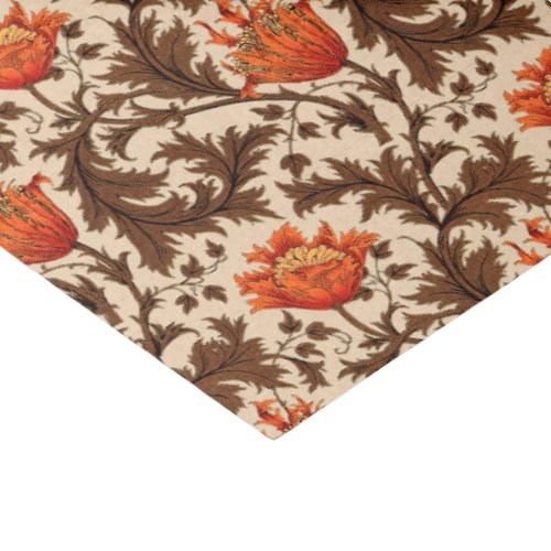 William Morris Anemone Beige Brown and Rust Tissue Paper