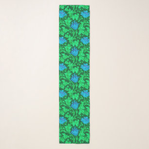 William Morris Anemone, Emerald Green and Blue Scarf
