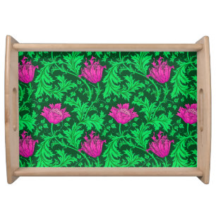 William Morris Anemone, Emerald Green and Fuchsia Serving Tray