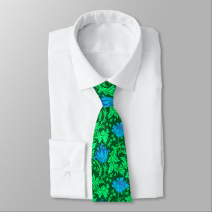 William Morris Anemone, Emerald Green & Turquoise Neck Tie