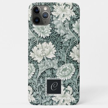 William Morris Anemone Floral Pattern And Monogram Iphone 11 Pro Max Case by encore_arts at Zazzle