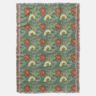 William Morris Anemone Floral Throw Blanket