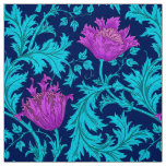 William Morris Anemone, Navy, Turquoise &amp; Magenta Fabric