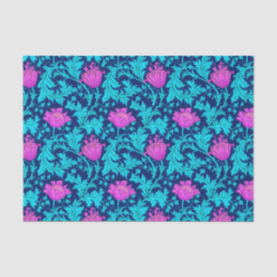 William Morris Anemone, Navy, Turquoise & Magenta Tissue Paper