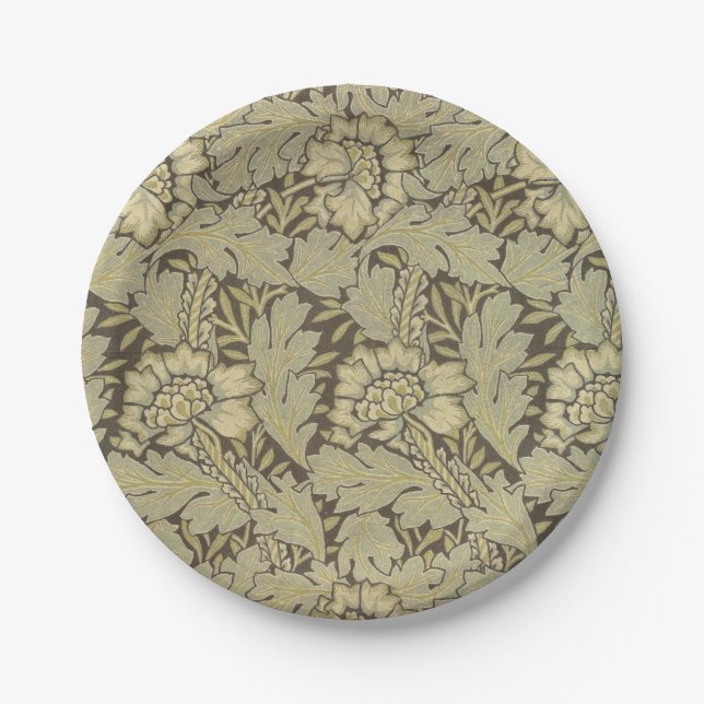 William Morris Anemone Pattern Paper Plates (Front)