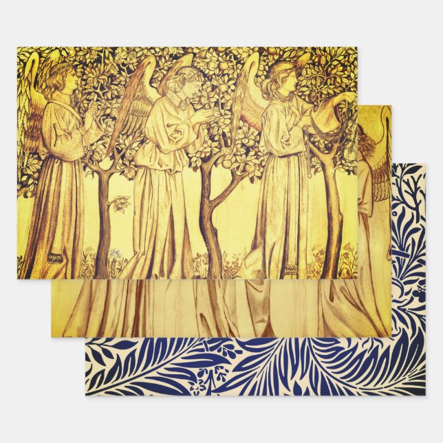 William Morris ANGELS Wrapping Paper Flat Sheet (Set)