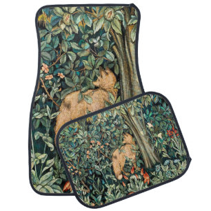William Morris Antique Fox Forest Tapestry Art Car Floor Mat