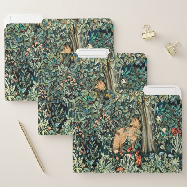 William Morris Antique Fox Forest Tapestry Art File Folder (Set)