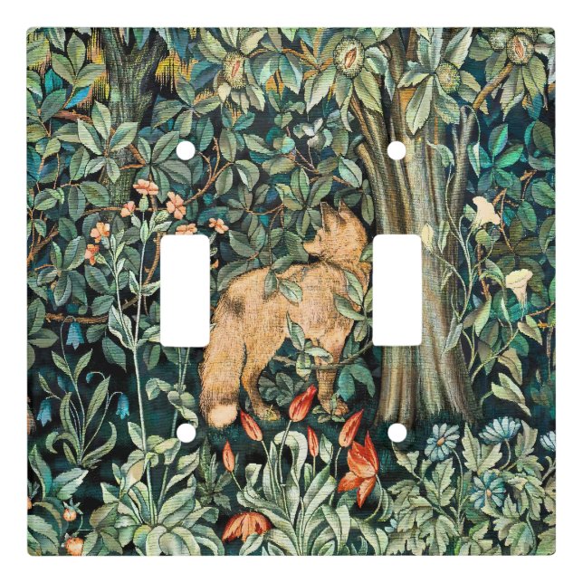 William Morris Antique Fox Forest Tapestry Art Light Switch Cover (Front)