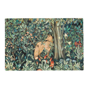 William Morris Antique Fox Forest Tapestry Art Placemat