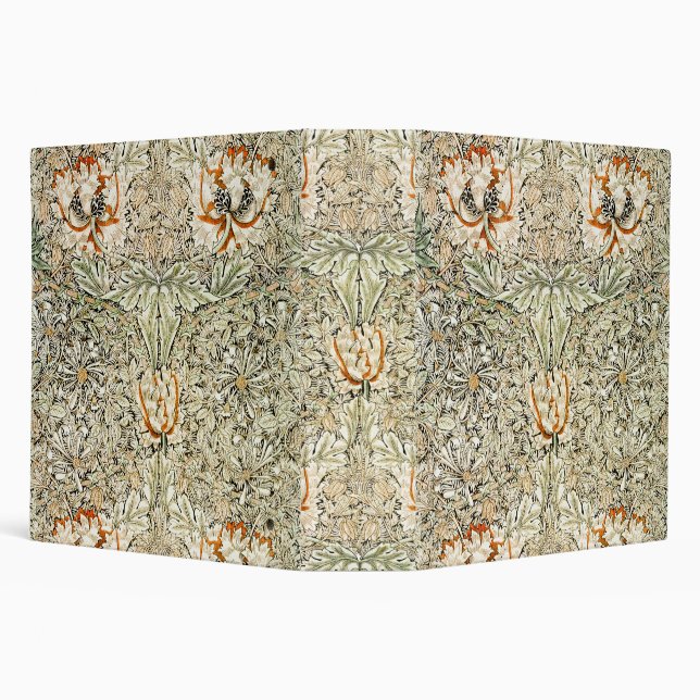 William Morris Antique Honeysuckle Floral Classic 3 Ring Binder (Background)