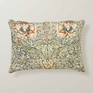William Morris Antique Honeysuckle Floral Classic Accent Pillow