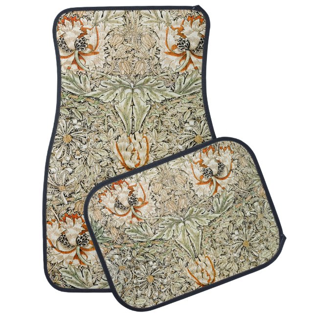 William Morris Antique Honeysuckle Floral Classic Car Floor Mat (Set)