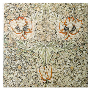 William Morris Antique Honeysuckle Floral Classic Ceramic Tile