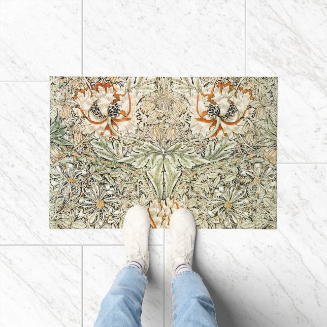 William Morris Antique Honeysuckle Floral Classic Doormat (Indoor)