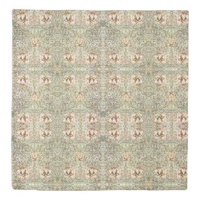 William Morris Antique Honeysuckle Floral Classic Duvet Cover (Front)