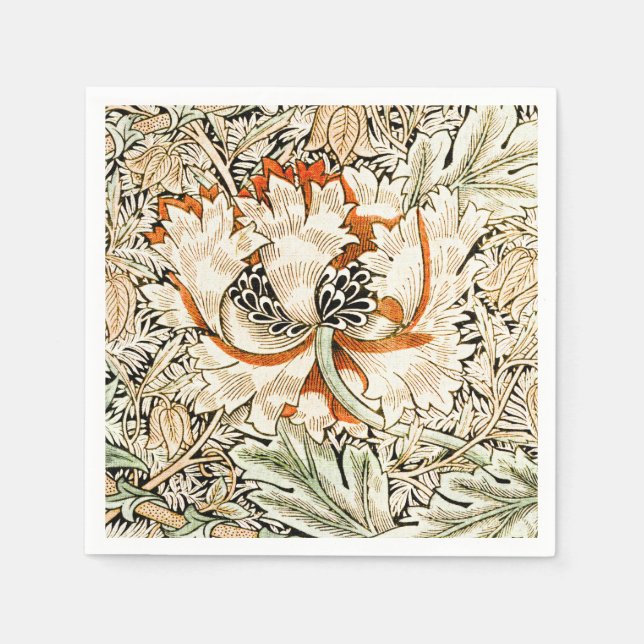 William Morris Antique Honeysuckle Floral Classic Napkins (Front)