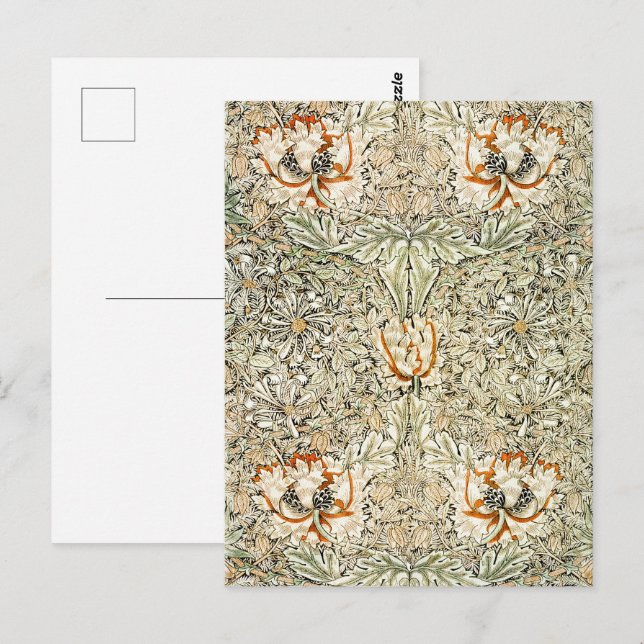 William Morris Antique Honeysuckle Floral Classic Postcard (Front/Back)