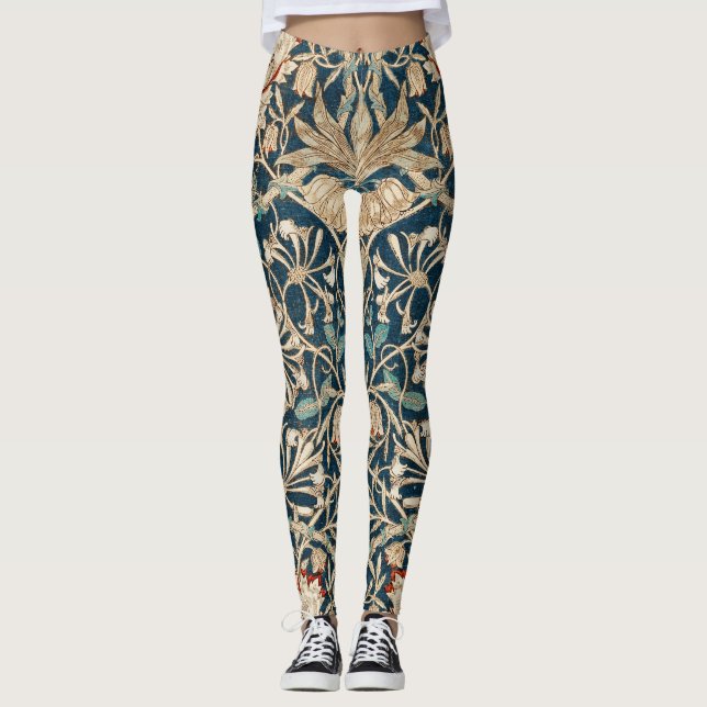 William Morris Antique Honeysuckle Floral Leggings (Front)