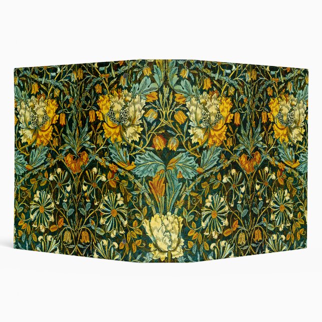 William Morris Antique Honeysuckle Floral Pattern 3 Ring Binder (Background)