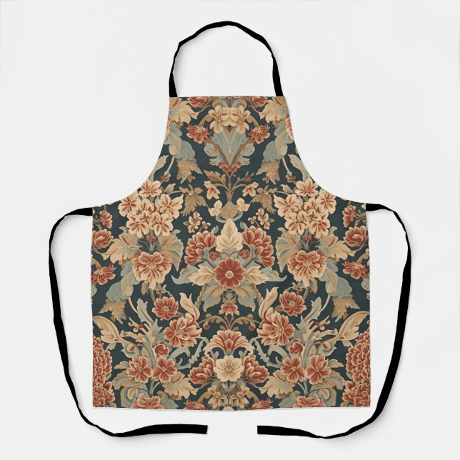William Morris Antique Honeysuckle Floral Pattern Apron (Front)