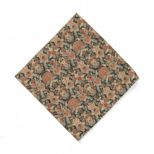 William Morris Antique Honeysuckle Floral Pattern Bandana
