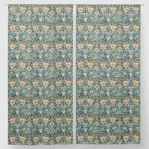 William Morris Antique Honeysuckle Floral Pattern Blackout Curtains