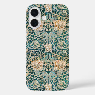 William Morris Antique Honeysuckle Floral Pattern iPhone 16 Case
