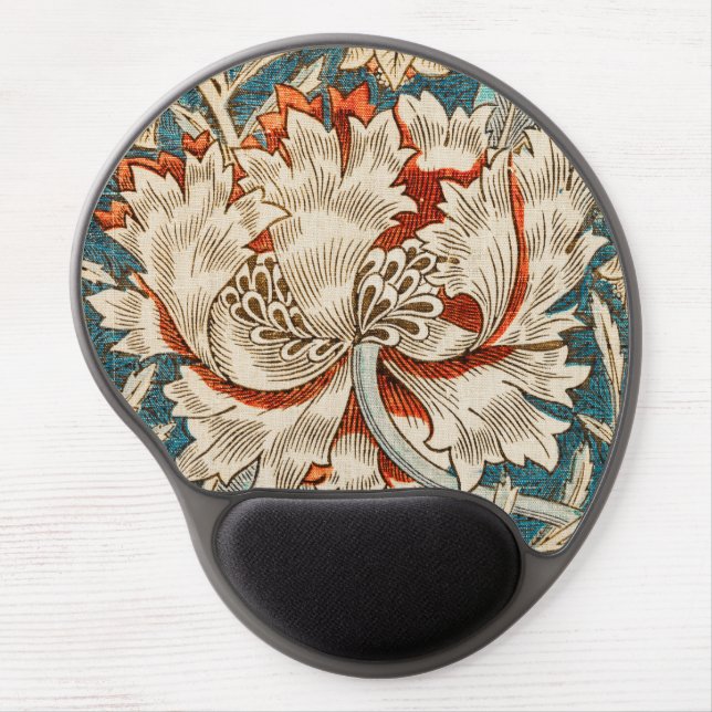 William Morris Antique Honeysuckle Floral Pattern Gel Mouse Pad (Front)