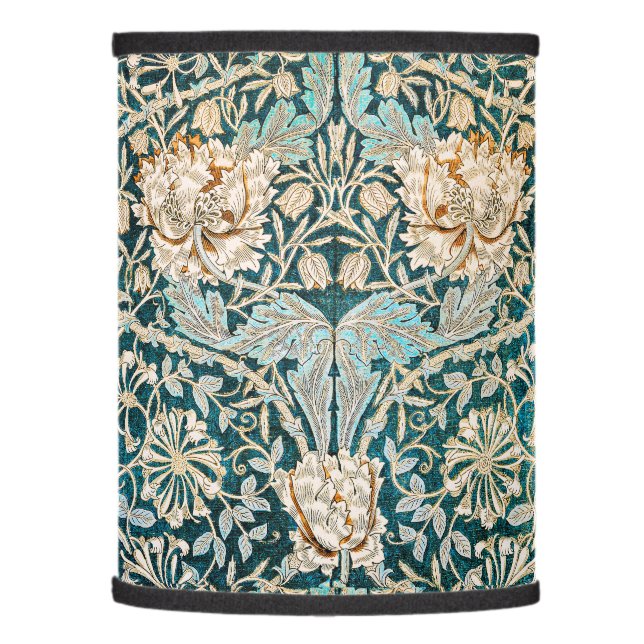William Morris Antique Honeysuckle Floral Pattern Lamp Shade (Left)