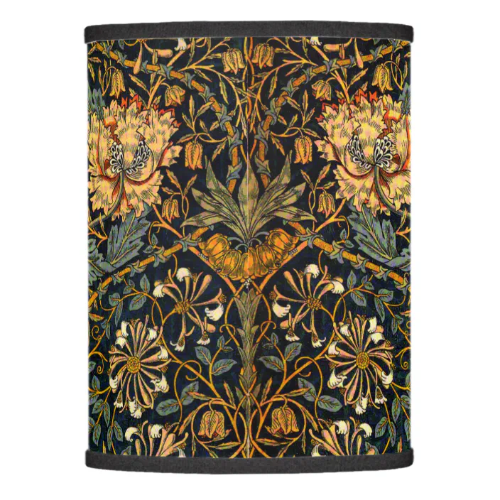 Vintage Style Lamp Shade in Peacock PatternHandmade Leather Floor Lampshade 