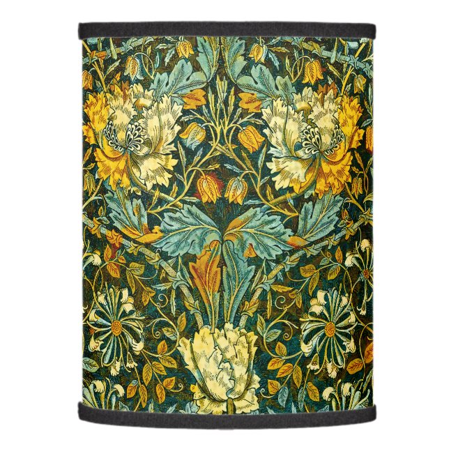 William Morris Antique Honeysuckle Floral Pattern Lamp Shade (Left)